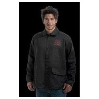 John Tillman & Co 9060M Tillman Medium 30\" Black 9 Ounce Westex Proban FR7A Cotton Flame Retardant Jacket With Snap Front Closur
